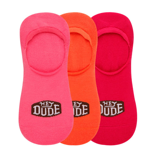 Heydude No Show Sock 3 Pack - Pink Lemonade - 1