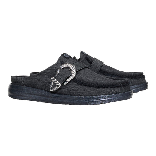 Wendy Slip Buckle Denim - Black/Black - 2