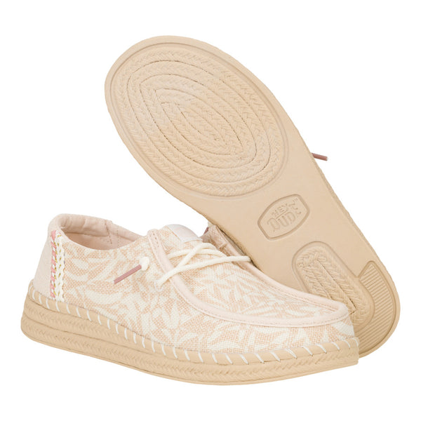 Wendy Espadrille Retro Palm - Pale Pink/White
