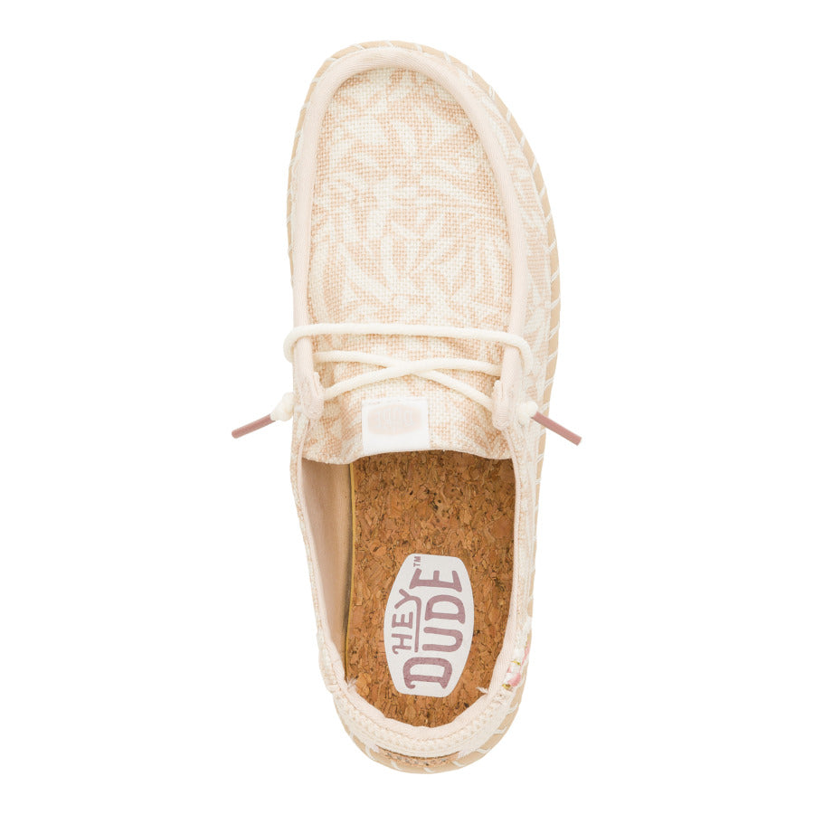 Wendy Espadrille Retro Palm - Pale Pink/White