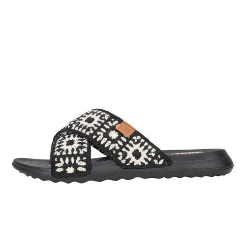 Christi Slide Cottage Crochet - Black/White - 1