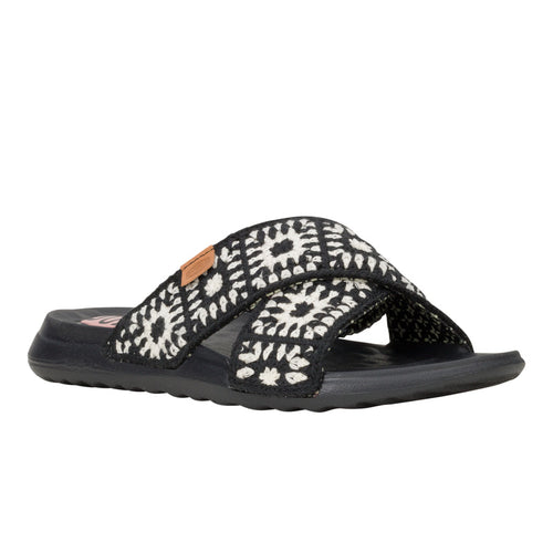 Christi Slide Cottage Crochet - Black/White - 7