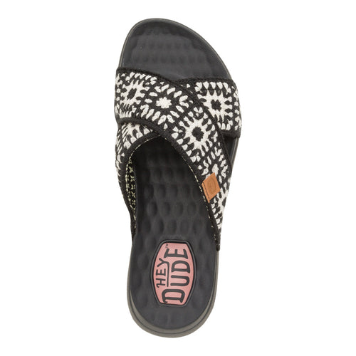 Christi Slide Cottage Crochet - Black/White - 6