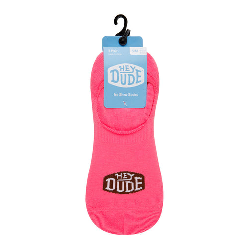 Heydude No Show Sock 3 Pack - Pink Lemonade - 3