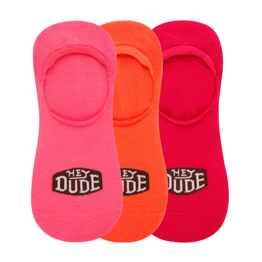 Heydude No Show Sock 3 Pack - Pink Lemonade - 1