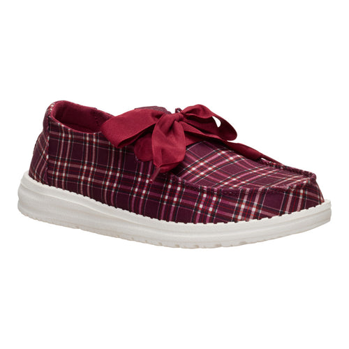 Wendy Holiday Bow - Red Plaid/Burgundy - 8