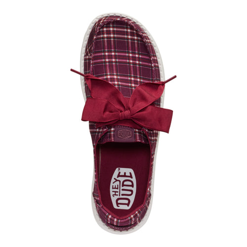 Wendy Holiday Bow - Red Plaid/Burgundy - 7