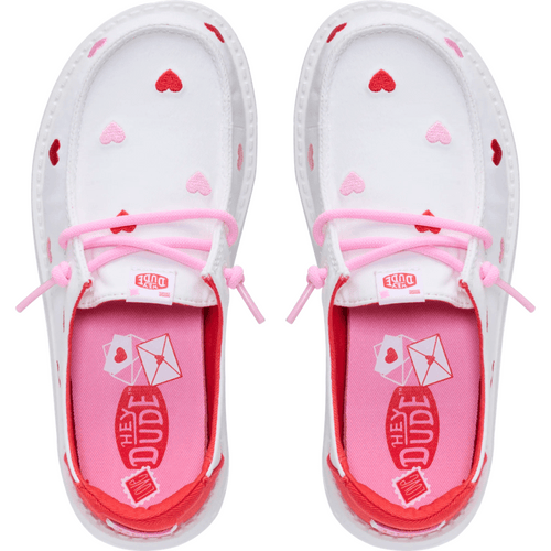 Wendy Youth Embroidered Hearts - White/Multi - 6