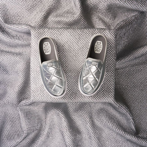Austin Lift Metallic Puffer - Silver/White - 2